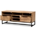 Baxton Studio Reid Modern and Contemporary Industrial Oak Finished Wood and Black Metal 2-Drawer TV Stand - BSOTV8007-Oak/Black-TV