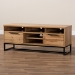 Baxton Studio Reid Modern and Contemporary Industrial Oak Finished Wood and Black Metal 2-Drawer TV Stand - BSOTV8007-Oak/Black-TV