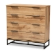 Baxton Studio Reid Modern and Contemporary Industrial Oak Finished Wood and Black Metal 4-Drawer Dresser