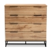 Baxton Studio Reid Modern and Contemporary Industrial Oak Finished Wood and Black Metal 4-Drawer Dresser - BSOCH8000-Oak/Black-4DW-Dresser