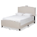 Baxton Studio Morgan Modern Transitional Beige Fabric Upholstered King Size Panel Bed - BSOMorgan-Beige-King