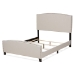 Baxton Studio Morgan Modern Transitional Beige Fabric Upholstered King Size Panel Bed - BSOMorgan-Beige-King