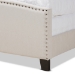 Baxton Studio Morgan Modern Transitional Beige Fabric Upholstered King Size Panel Bed - BSOMorgan-Beige-King