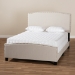 Baxton Studio Morgan Modern Transitional Beige Fabric Upholstered King Size Panel Bed - BSOMorgan-Beige-King