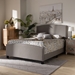 Baxton Studio Morgan Modern Transitional Grey Fabric Upholstered Queen Size Panel Bed - BSOMorgan-Grey-Queen