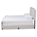 Baxton Studio Marion Modern Transitional Beige Fabric Upholstered Button Tufted Full Size Panel Bed - BSOMarion-Beige-Full