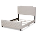 Baxton Studio Marion Modern Transitional Beige Fabric Upholstered Button Tufted Full Size Panel Bed - BSOMarion-Beige-Full