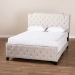 Baxton Studio Marion Modern Transitional Beige Fabric Upholstered Button Tufted Full Size Panel Bed - BSOMarion-Beige-Full