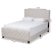 Baxton Studio Marion Modern Transitional Beige Fabric Upholstered Button Tufted Full Size Panel Bed - BSOMarion-Beige-Full