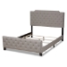 Baxton Studio Marion Modern Transitional Grey Fabric Upholstered Button Tufted Queen Size Panel Bed - BSOMarion-Grey-Queen