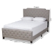 Baxton Studio Marion Modern Transitional Grey Fabric Upholstered Button Tufted Queen Size Panel Bed - BSOMarion-Grey-Queen
