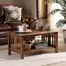Baxton Studio Rylie Traditional Transitional Mission Style Walnut Brown Finished Rectangular Wood Coffee Table - BSOSW135-Walnut-M17-CT