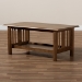 Baxton Studio Rylie Traditional Transitional Mission Style Walnut Brown Finished Rectangular Wood Coffee Table - BSOSW135-Walnut-M17-CT