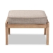 Baxton Studio Sigrid Mid-Century Modern Light Grey Fabric Upholstered Antique Oak Finished Wood Ottoman - BSOSigrid-Light Grey/Antique Oak-Otto