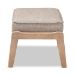 Baxton Studio Sigrid Mid-Century Modern Light Grey Fabric Upholstered Antique Oak Finished Wood Ottoman - BSOSigrid-Light Grey/Antique Oak-Otto
