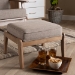 Baxton Studio Sigrid Mid-Century Modern Light Grey Fabric Upholstered Antique Oak Finished Wood Ottoman - BSOSigrid-Light Grey/Antique Oak-Otto