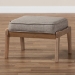 Baxton Studio Sigrid Mid-Century Modern Light Grey Fabric Upholstered Antique Oak Finished Wood Ottoman - BSOSigrid-Light Grey/Antique Oak-Otto