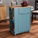 Baxton Studio Liona Modern and Contemporary Sky Blue Finished Wood Kitchen Storage Cart - BSORT599-OCC-Natural/Sky Blue-Cart