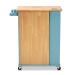 Baxton Studio Liona Modern and Contemporary Sky Blue Finished Wood Kitchen Storage Cart - BSORT599-OCC-Natural/Sky Blue-Cart