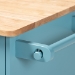 Baxton Studio Liona Modern and Contemporary Sky Blue Finished Wood Kitchen Storage Cart - BSORT599-OCC-Natural/Sky Blue-Cart