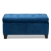 Baxton Studio Michaela Modern and Contemporary Navy Blue Velvet Fabric Upholstered Storage Ottoman - BSOWS-20091-Navy Blue Velvet-Otto