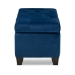 Baxton Studio Michaela Modern and Contemporary Navy Blue Velvet Fabric Upholstered Storage Ottoman - BSOWS-20091-Navy Blue Velvet-Otto