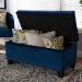 Baxton Studio Michaela Modern and Contemporary Navy Blue Velvet Fabric Upholstered Storage Ottoman - BSOWS-20091-Navy Blue Velvet-Otto