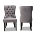 Baxton Studio Remy Modern Transitional Grey Velvet Fabric Upholstered Espresso Finished 2-Piece Wood Dining Chair Se - BSOWS-F458-Grey Velvet/Espresso-DC