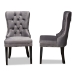 Baxton Studio Remy Modern Transitional Grey Velvet Fabric Upholstered Espresso Finished 2-Piece Wood Dining Chair Se - BSOWS-F458-Grey Velvet/Espresso-DC