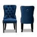 Baxton Studio Remy Modern Transitional Navy Blue Velvet Fabric Upholstered Espresso Finished 2-Piece Wood Dining Chair Set - BSOWS-F458-Navy Blue Velvet/Espresso-DC