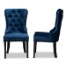 Baxton Studio Remy Modern Transitional Navy Blue Velvet Fabric Upholstered Espresso Finished 2-Piece Wood Dining Chair Set - BSOWS-F458-Navy Blue Velvet/Espresso-DC