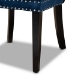 Baxton Studio Remy Modern Transitional Navy Blue Velvet Fabric Upholstered Espresso Finished 2-Piece Wood Dining Chair Set - BSOWS-F458-Navy Blue Velvet/Espresso-DC