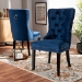 Baxton Studio Remy Modern Transitional Navy Blue Velvet Fabric Upholstered Espresso Finished 2-Piece Wood Dining Chair Set - BSOWS-F458-Navy Blue Velvet/Espresso-DC
