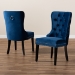 Baxton Studio Remy Modern Transitional Navy Blue Velvet Fabric Upholstered Espresso Finished 2-Piece Wood Dining Chair Set - BSOWS-F458-Navy Blue Velvet/Espresso-DC