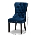 Baxton Studio Remy Modern Transitional Navy Blue Velvet Fabric Upholstered Espresso Finished 2-Piece Wood Dining Chair Set - BSOWS-F458-Navy Blue Velvet/Espresso-DC
