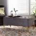 Baxton Studio Valere Glam and Luxe Grey Velvet Fabric Upholstered Gold Finished Button Tufted Storage Ottoman - BSOWS-H68-GD-Grey Velvet/Gold-Otto