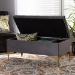 Baxton Studio Valere Glam and Luxe Grey Velvet Fabric Upholstered Gold Finished Button Tufted Storage Ottoman - BSOWS-H68-GD-Grey Velvet/Gold-Otto