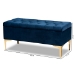 Baxton Studio Valere Glam and Luxe Navy Blue Velvet Fabric Upholstered Gold Finished Button Tufted Storage Ottoman - BSOWS-H68-GD-Navy Blue Velvet/Gold-Otto