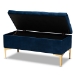 Baxton Studio Valere Glam and Luxe Navy Blue Velvet Fabric Upholstered Gold Finished Button Tufted Storage Ottoman - BSOWS-H68-GD-Navy Blue Velvet/Gold-Otto