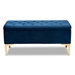 Baxton Studio Valere Glam and Luxe Navy Blue Velvet Fabric Upholstered Gold Finished Button Tufted Storage Ottoman - BSOWS-H68-GD-Navy Blue Velvet/Gold-Otto