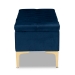 Baxton Studio Valere Glam and Luxe Navy Blue Velvet Fabric Upholstered Gold Finished Button Tufted Storage Ottoman - BSOWS-H68-GD-Navy Blue Velvet/Gold-Otto