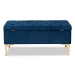 Baxton Studio Valere Glam and Luxe Navy Blue Velvet Fabric Upholstered Gold Finished Button Tufted Storage Ottoman - BSOWS-H68-GD-Navy Blue Velvet/Gold-Otto