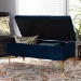 Baxton Studio Valere Glam and Luxe Navy Blue Velvet Fabric Upholstered Gold Finished Button Tufted Storage Ottoman - BSOWS-H68-GD-Navy Blue Velvet/Gold-Otto