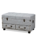 Baxton Studio Flynn Modern Transitional Grey Fabric Upholstered 2-Drawer Storage Trunk Ottoman