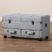 Baxton Studio Flynn Modern Transitional Grey Fabric Upholstered 2-Drawer Storage Trunk Ottoman - BSOJY19A416-Grey-Otto