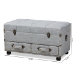 Baxton Studio Flynn Modern Transitional Grey Fabric Upholstered 2-Drawer Storage Trunk Ottoman - BSOJY19A416-Grey-Otto