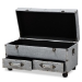 Baxton Studio Flynn Modern Transitional Grey Fabric Upholstered 2-Drawer Storage Trunk Ottoman - BSOJY19A416-Grey-Otto
