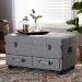Baxton Studio Flynn Modern Transitional Grey Fabric Upholstered 2-Drawer Storage Trunk Ottoman - BSOJY19A416-Grey-Otto