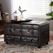 Baxton Studio Callum Modern Transitional Distressed Dark Brown Faux Leather Upholstered 2-Drawer Storage Trunk Ottoman - BSOJY19A418-Brown-Otto