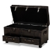 Baxton Studio Callum Modern Transitional Distressed Dark Brown Faux Leather Upholstered 2-Drawer Storage Trunk Ottoman - BSOJY19A418-Brown-Otto